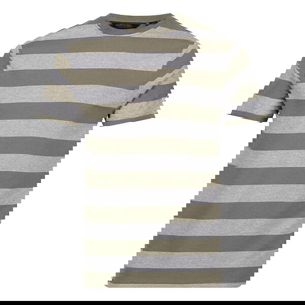 Regatta Mens Ryeden Stripe T-Shirt Fauna White Stone Stripe Size S
