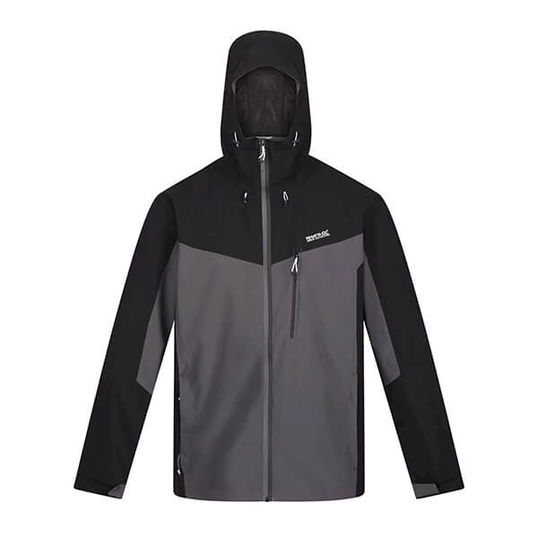 Regatta Mens Birchdale Waterproof Jacket Dark Grey Black Size L