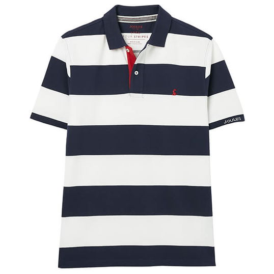 Joules Blue White Stripe Filbert Polo Shirt Size XXL