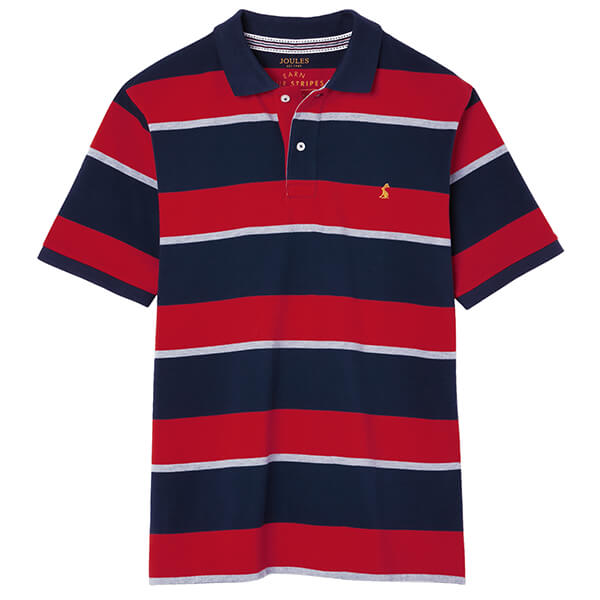 Joules Navy Red Stripe Filbert Polo Shirt Size M