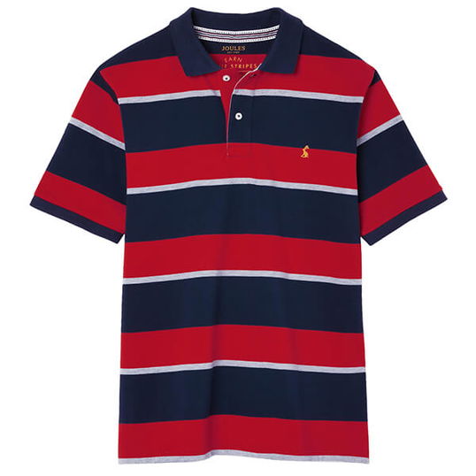 Joules Navy Red Stripe Filbert Polo Shirt Size M
