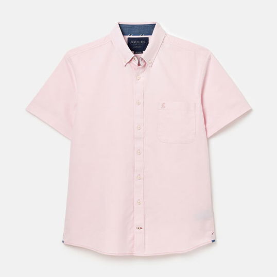 Joules Mens Pink Oxford Short Sleeve Shirt Size M