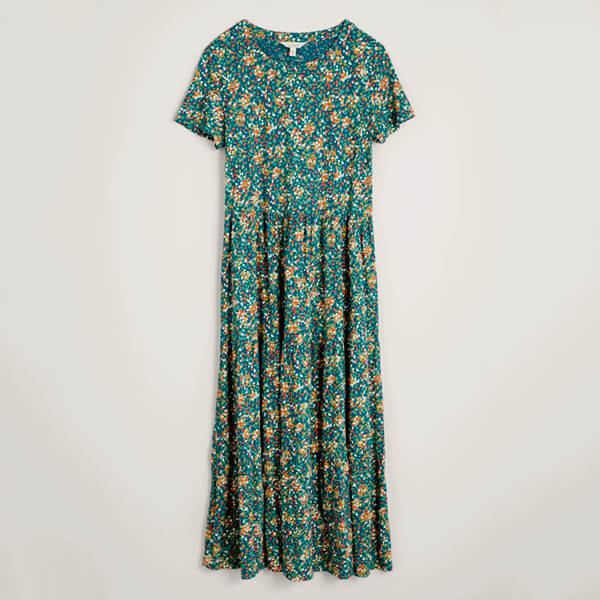 Seasalt Line Strokes Short Sleeve Dress Confetti Clusters Mix Size 12