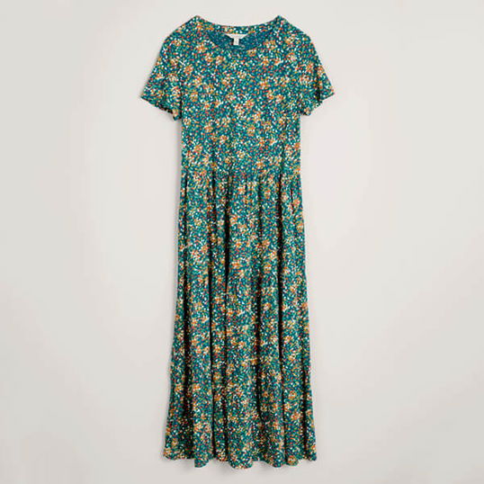 Seasalt Line Strokes Short Sleeve Dress Confetti Clusters Mix Size 12