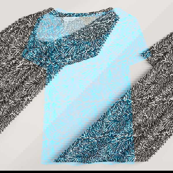 Seasalt Appletree Short Sleeve Top Flowing Seaweed Chalk Size 22