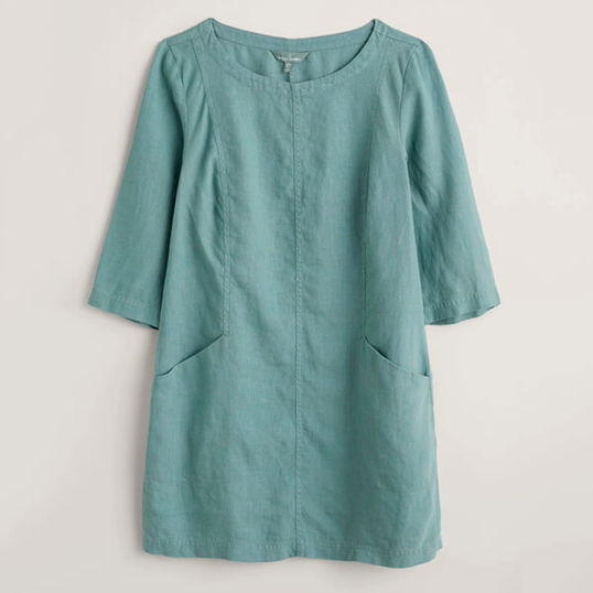 Seasalt Into Land Linen Tunic Lichen Size 18