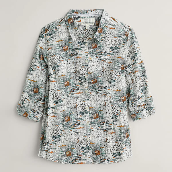 Seasalt Larissa Shirt Dawn Rise Chalk Size 12