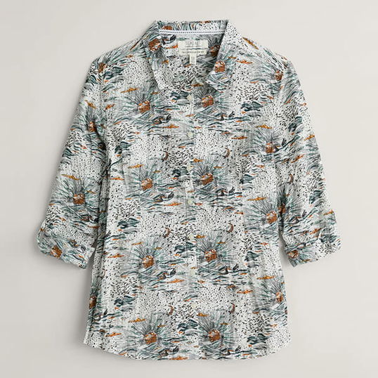 Seasalt Larissa Shirt Dawn Rise Chalk Size 12
