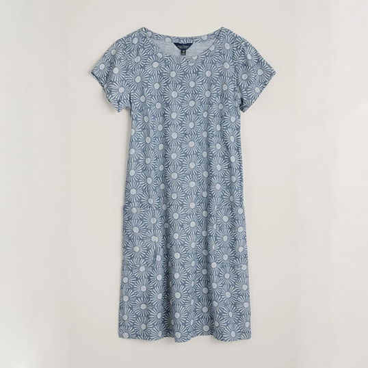 Seasalt River Cove Dress Sun Stamp Indigo Size 12