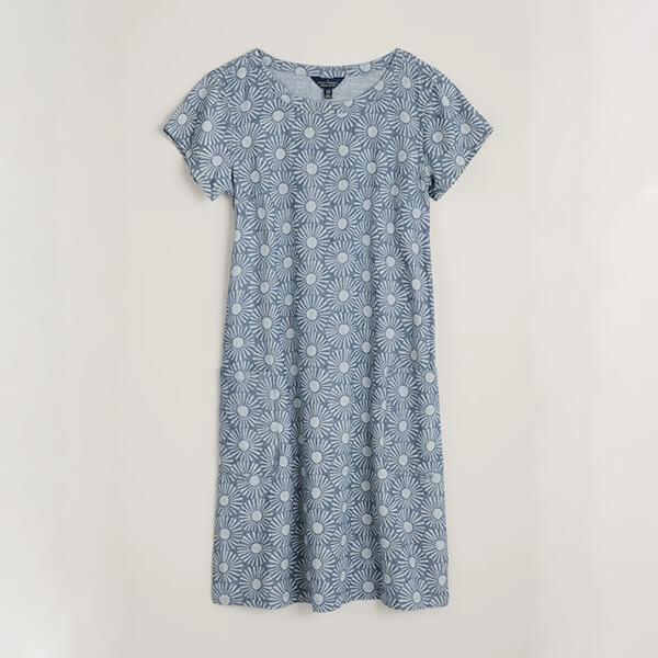 Seasalt River Cove Dress Sun Stamp Indigo Size 8