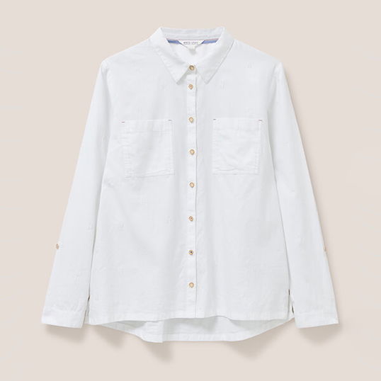 White Stuff Sophie Organic Cotton Shirt Pale Ivory