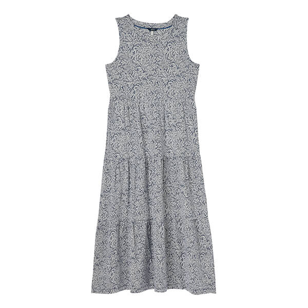 Joules Dark Blue Willow Jayne Jersey Tiered Dress Size 10