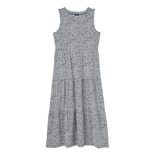 Joules Dark Blue Willow Jayne Jersey Tiered Dress Size 14