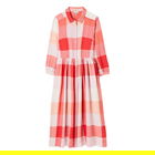 Joules Pink Check Faye Linen Shirt Dress Size 12