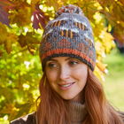 Pachamama Beehive Bobble Beanie Bark