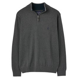 Joules Grey Marl Hillside 1/4 Zip Funnel Neck Jumper Size L