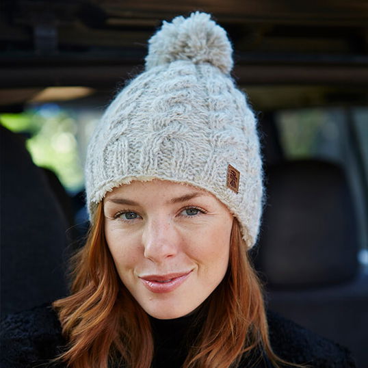 Pachamama Cairngorm Bobble Beanie Oatmeal