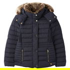 Joules Marine Navy Gosway Fur Trim Padded Coat Size 8