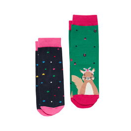 Joules Squirrel Brill Bamboo 2 Pack Socks Size 12.5-3.5