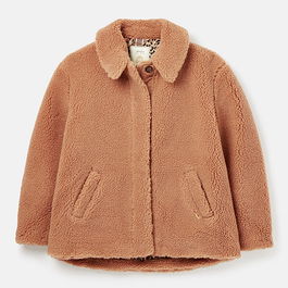 Joules Tan Ettfield Collared Fleece Jacket Size 16