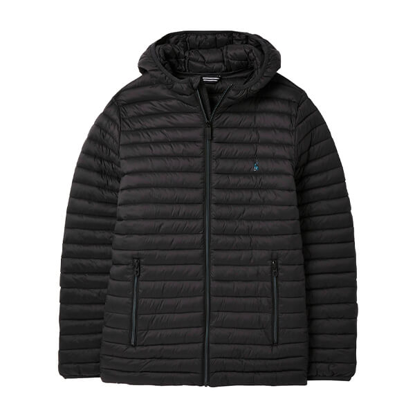 Joules Mens Black Snug Hooded Padded Jacket Size XXL