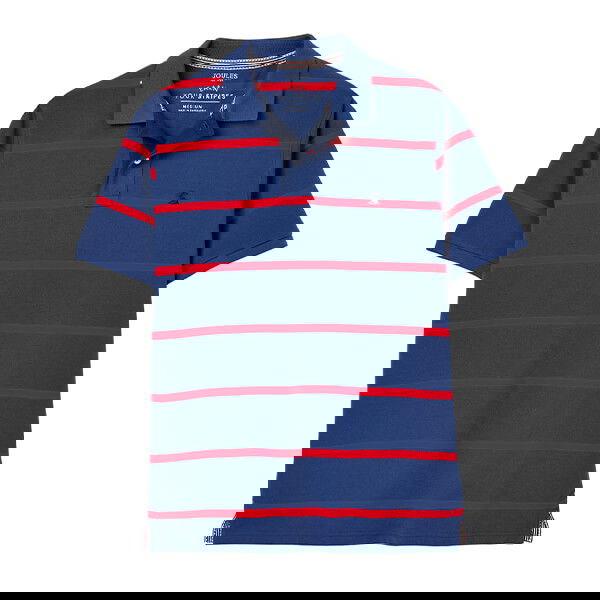 Joules Mens Navy Red Stripe Filbert Polo Shirt Size M