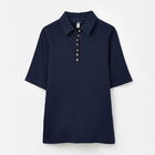 Joules Dark Denim Harriett Ribbed Henley Top Size 18