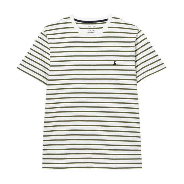 Joules Mens White Khaki Stripe Boathouse Striped T-Shirt Size L