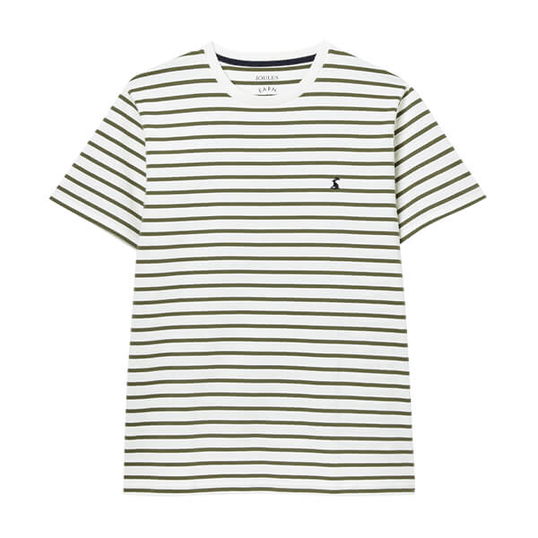 Joules Mens White Khaki Stripe Boathouse Striped T-Shirt Size L