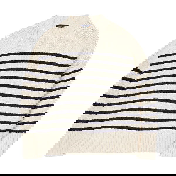 Joules Cream Navy Stripe Bay Chunky Cotton Breton Jumper Size 8