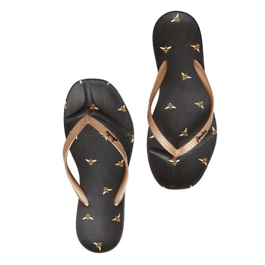 Joules Black Bee Sunvale Recycled Flip Flop Size 5