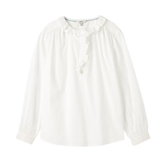 Joules Chalk Melanie Frill Blouse Size 14