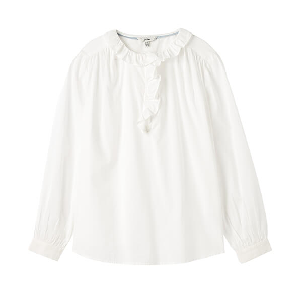 Joules Chalk Melanie Frill Blouse Size 16