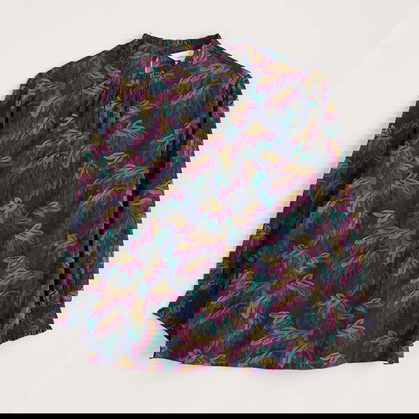 Seasalt Romantic Top Tapestry Leaves Maritime