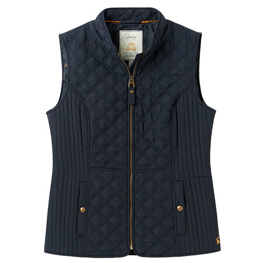 Joules Marine Navy Minx Diamond Quilted Gilet Size 12