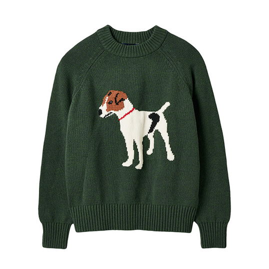Joules Heritage Green Margot Intarsia Jumper Size 14