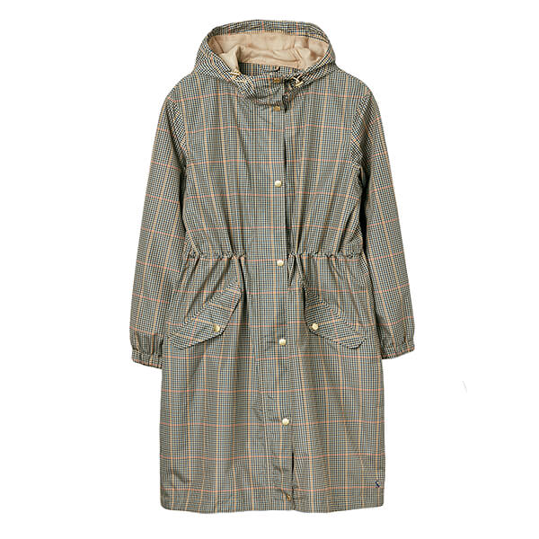 Joules Henson Check Holkham Packable Printed Raincoat Size 12