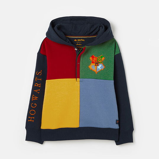 Joules Kids Harry Potter Multi Colour Hogwarts School Crest Hoodie