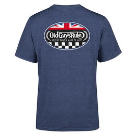 Old Guys Rule British Built II T-Shirt Heather Navy Medium