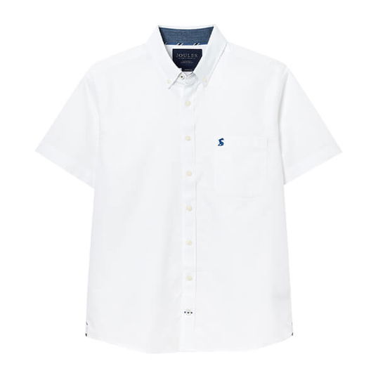 Joules Mens White Oxford Short Sleeve Shirt Size XL
