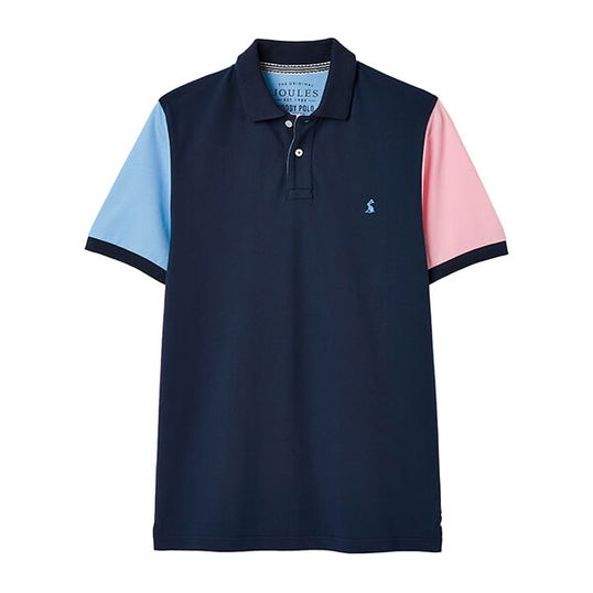 Joules Mens French Navy Colour Block Woody Polo Shirt Size XL