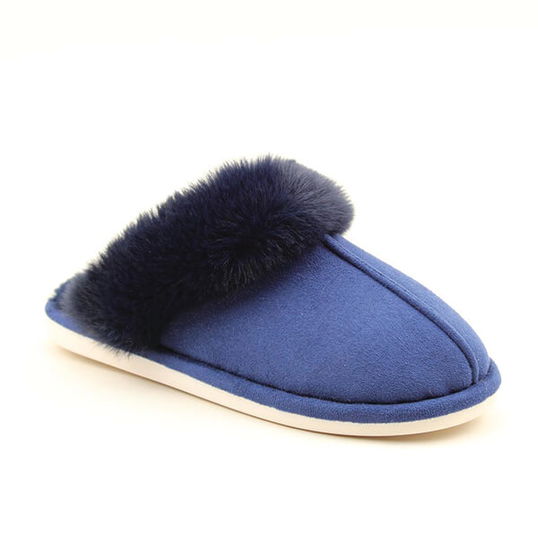Heavenly Feet Fireside Navy Slippers Size S