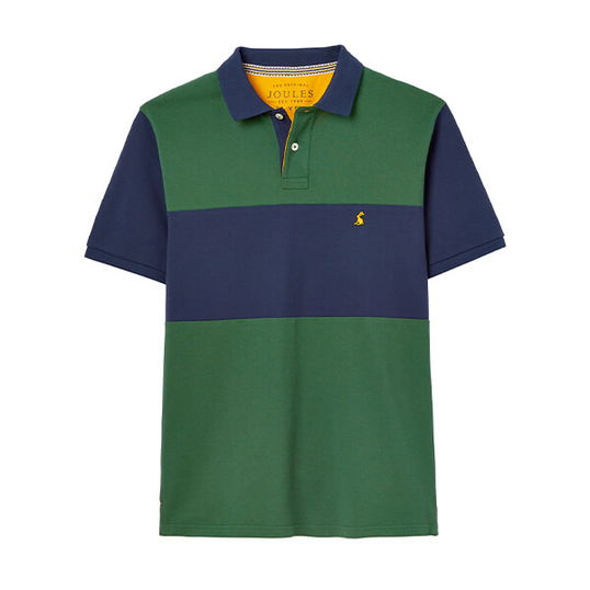 Joules Mens Dark Green Colour Block Woody Polo Shirt Size XXL