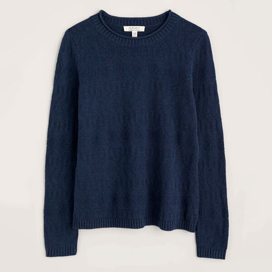 Seasalt Kinter Organic Cotton Jumper Maritime Size 10