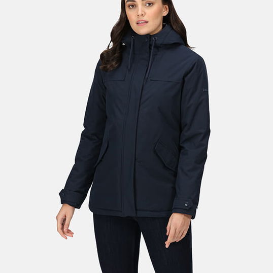 Regatta Womens Bria Fur Lined Waterproof Jacket Navy Size 10