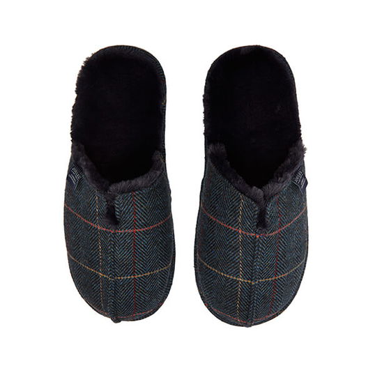 Joules Navy Tweed Furlton Tweed Mule Slipper Size S