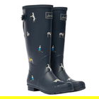 Joules Navy Dogs Printed Wellies With Back Gusset Size 6