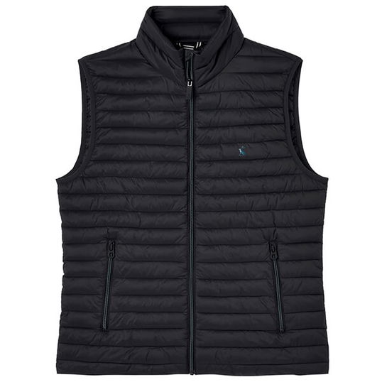 Joules Black Snug Gilet Family Packable Puffa Gilet Size XL