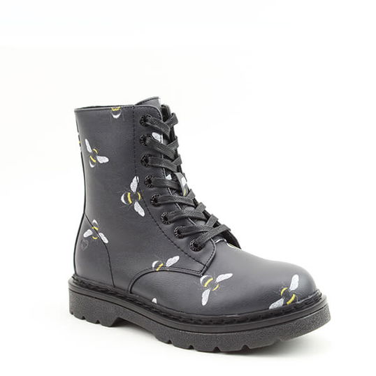 Heavenly Feet Black Justina2 Bee Print Boots Size 7