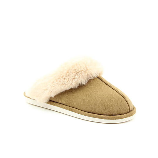 Heavenly Feet Fireside Taupe Premium Slippers Size L